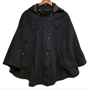 Poetry Cotton Canvas Poncho Cape in Charcoal Size 8/10 NWT
